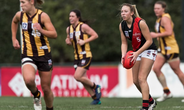 Warburton_webhero.jpg Molly Warburton slotted into the side with ease on debut against Hawthorn on Sunday.